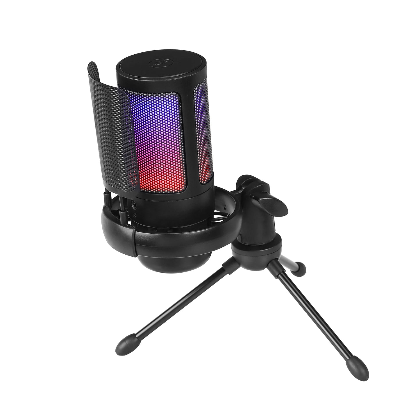 USB Condenser Gaming Microphone For PC Computer Laptops With Pop Filter Shock Mount Gain Control Noise Reduction Microphones