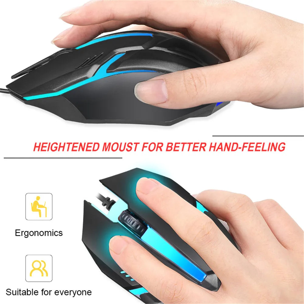 Colorful Led Wired Mice Ergonomic Business Mouse 5500 DPI Gaming Mouse With Backlight for Computer Laptop PC